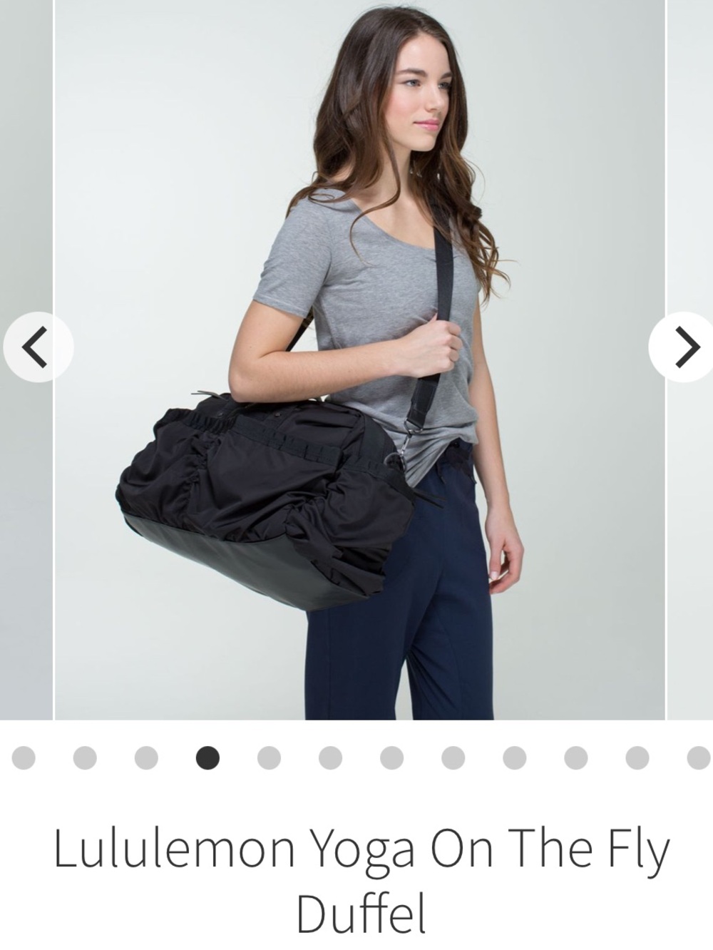lululemon athletica Yoga Black Ruched Nylon Duffel Crossbody